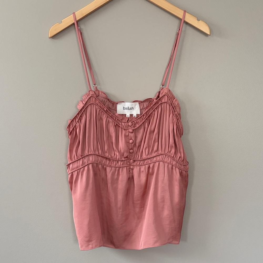 ba&sh Yael Camisole Tank Top Lingerie Size 2 Medium Apricot Pink